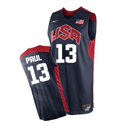 Men's Nike Team USA #13 Chris Paul Swingman Navy Blue 2012 Olympics Basketball Jersey