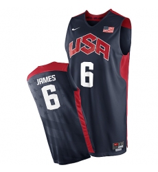 Men's Nike Team USA #6 LeBron James Swingman Navy Blue 2012 Olympics Basketball Jersey