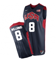 Men's Nike Team USA #8 Deron Williams Swingman Navy Blue 2012 Olympics Basketball Jersey