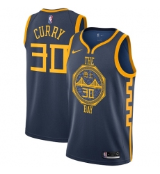 Men's Nike Golden State Warriors #30 Stephen Curry Swingman Navy Blue NBA Jersey - City Edition