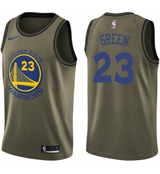 Youth Nike Golden State Warriors #23 Draymond Green Swingman Green Salute to Service NBA Jersey