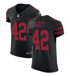 Men's Nike San Francisco 49ers #42 Ronnie Lott Black Alternate Vapor Untouchable Elite Player NFL Jersey