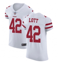 Men's Nike San Francisco 49ers #42 Ronnie Lott White Vapor Untouchable Elite Player NFL Jersey