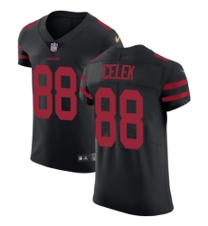 Men's Nike San Francisco 49ers #88 Garrett Celek Black Alternate Vapor Untouchable Elite Player NFL Jersey