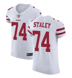 Men's Nike San Francisco 49ers #74 Joe Staley White Vapor Untouchable Elite Player NFL Jersey