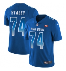 Youth Nike San Francisco 49ers #74 Joe Staley Limited Royal Blue 2018 Pro Bowl NFL Jersey