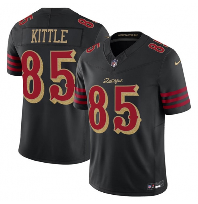 Men's San Francisco 49ers #85 George kittle Black 2025 F.U.S.E. “Rivalries” Vapor Limited Football Stitched Jersey