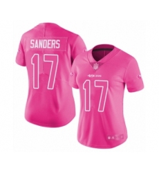 Women's San Francisco 49ers #17 Emmanuel Sanders Limited Pink Rush Fashion Football Jersey
