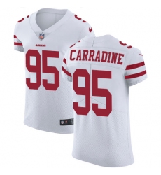 Men's Nike San Francisco 49ers #95 Cornellius Carradine White Vapor Untouchable Elite Player NFL Jersey