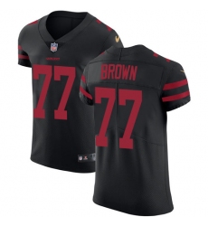 Men's Nike San Francisco 49ers #77 Trent Brown Black Alternate Vapor Untouchable Elite Player NFL Jersey