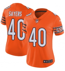 Women's Nike Chicago Bears #40 Gale Sayers Limited Orange Rush Vapor Untouchable NFL Jersey