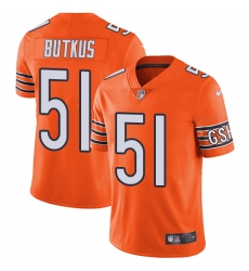 Men's Nike Chicago Bears #51 Dick Butkus Limited Orange Rush Vapor Untouchable NFL Jersey