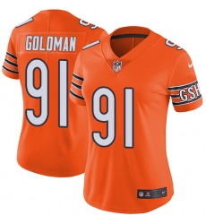 Women's Nike Chicago Bears #91 Eddie Goldman Limited Orange Rush Vapor Untouchable NFL Jersey