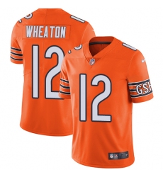 Men's Nike Chicago Bears #12 Markus Wheaton Limited Orange Rush Vapor Untouchable NFL Jersey