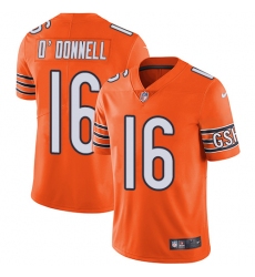 Youth Nike Chicago Bears #16 Pat O'Donnell Limited Orange Rush Vapor Untouchable NFL Jersey