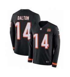 Youth Nike Cincinnati Bengals #14 Andy Dalton Limited Black Therma Long Sleeve NFL Jersey