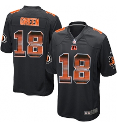 Men's Nike Cincinnati Bengals #18 A.J. Green Limited Black Strobe NFL Jersey