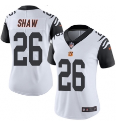 Women's Nike Cincinnati Bengals #26 Josh Shaw Limited White Rush Vapor Untouchable NFL Jersey