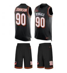 Men's Nike Cincinnati Bengals #90 Michael Johnson Limited Black Tank Top Suit NFL Jersey