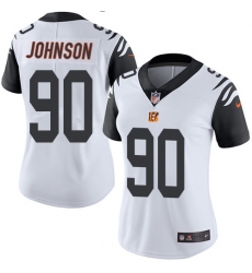 Women's Nike Cincinnati Bengals #90 Michael Johnson Limited White Rush Vapor Untouchable NFL Jersey