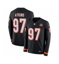Youth Nike Cincinnati Bengals #97 Geno Atkins Limited Black Therma Long Sleeve NFL Jersey