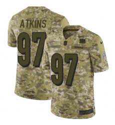 Youth Nike Cincinnati Bengals #97 Geno Atkins Limited Camo 2018 Salute to Service NFL Jersey