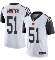 Men's Nike Cincinnati Bengals #51 Kevin Minter Limited White Rush Vapor Untouchable NFL Jersey