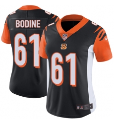 Women's Nike Cincinnati Bengals #61 Russell Bodine Elite Black Team Color NFL Jersey