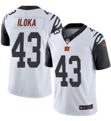 Men's Nike Cincinnati Bengals #43 George Iloka Limited White Rush Vapor Untouchable NFL Jersey