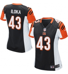 Women's Nike Cincinnati Bengals #43 George Iloka Game Black Team Color NFL Jersey