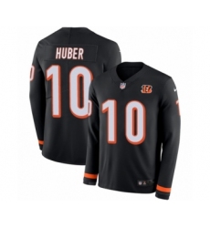Youth Nike Cincinnati Bengals #10 Kevin Huber Limited Black Therma Long Sleeve NFL Jersey
