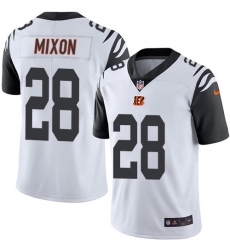 Men's Nike Cincinnati Bengals #28 Joe Mixon Elite White Rush Vapor Untouchable NFL Jersey