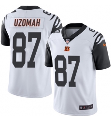 Men's Nike Cincinnati Bengals #87 C.J. Uzomah Limited White Rush Vapor Untouchable NFL Jersey