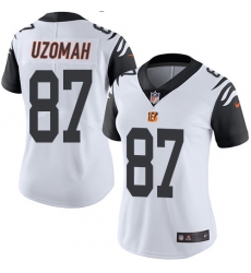 Women's Nike Cincinnati Bengals #87 C.J. Uzomah Limited White Rush Vapor Untouchable NFL Jersey