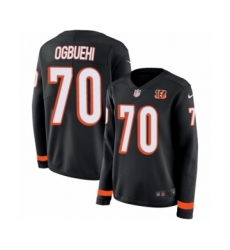 Women's Nike Cincinnati Bengals #70 Cedric Ogbuehi Limited Black Therma Long Sleeve NFL Jersey