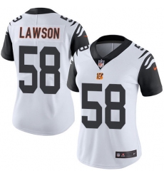 Women's Nike Cincinnati Bengals #58 Carl Lawson Limited White Rush Vapor Untouchable NFL Jersey