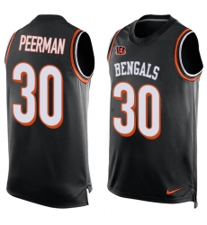 Men's Nike Cincinnati Bengals #30 Cedric Peerman Limited Black Player Name & Number Tank Top NFL Jersey