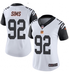 Women's Nike Cincinnati Bengals #92 Pat Sims Limited White Rush Vapor Untouchable NFL Jersey