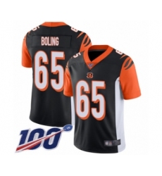 Men's Cincinnati Bengals #65 Clint Boling Black Team Color Vapor Untouchable Limited Player 100th Season Football Jersey