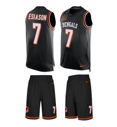 Men's Nike Cincinnati Bengals #7 Boomer Esiason Limited Black Tank Top Suit NFL Jersey