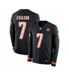 Men's Nike Cincinnati Bengals #7 Boomer Esiason Limited Black Therma Long Sleeve NFL Jersey