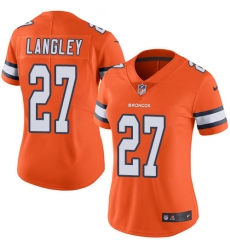 Women's Nike Denver Broncos #27 Brendan Langley Limited Orange Rush Vapor Untouchable NFL Jersey