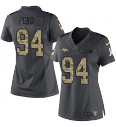 Women's Nike Denver Broncos #94 Domata Peko Limited Black 2016 Salute to Service NFL Jersey