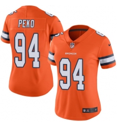 Women's Nike Denver Broncos #94 Domata Peko Limited Orange Rush Vapor Untouchable NFL Jersey