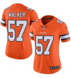 Women's Nike Denver Broncos #57 Demarcus Walker Limited Orange Rush Vapor Untouchable NFL Jersey