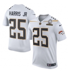 Men's Nike Denver Broncos #25 Chris Harris Jr Elite White Team Rice 2016 Pro Bowl NFL Jersey