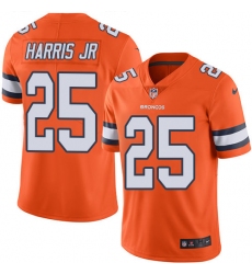 Men's Nike Denver Broncos #25 Chris Harris Jr Limited Orange Rush Vapor Untouchable NFL Jersey