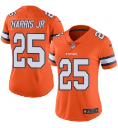 Women's Nike Denver Broncos #25 Chris Harris Jr Limited Orange Rush Vapor Untouchable NFL Jersey