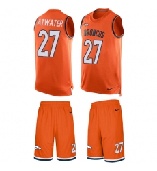 Men's Nike Denver Broncos #27 Steve Atwater Limited Orange Tank Top Suit NFL Jersey