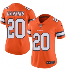 Women's Nike Denver Broncos #20 Brian Dawkins Limited Orange Rush Vapor Untouchable NFL Jersey